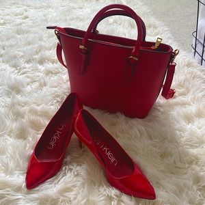 Calvin Klein Stilettos worn one time size 7 1/2 purse included also brand new.